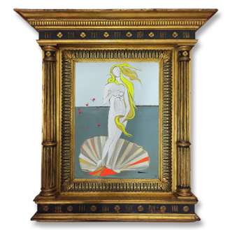 'Fluorescent Venus', Gouache on Board in Antique Frame (B561)